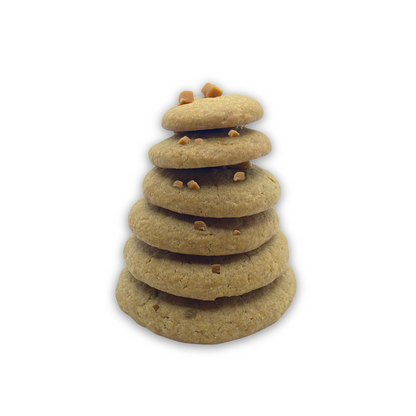 Christmas tree made of cookies with caramel chunks