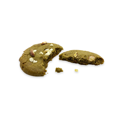 broken pistachio cookie with almond and white chocolate drops i